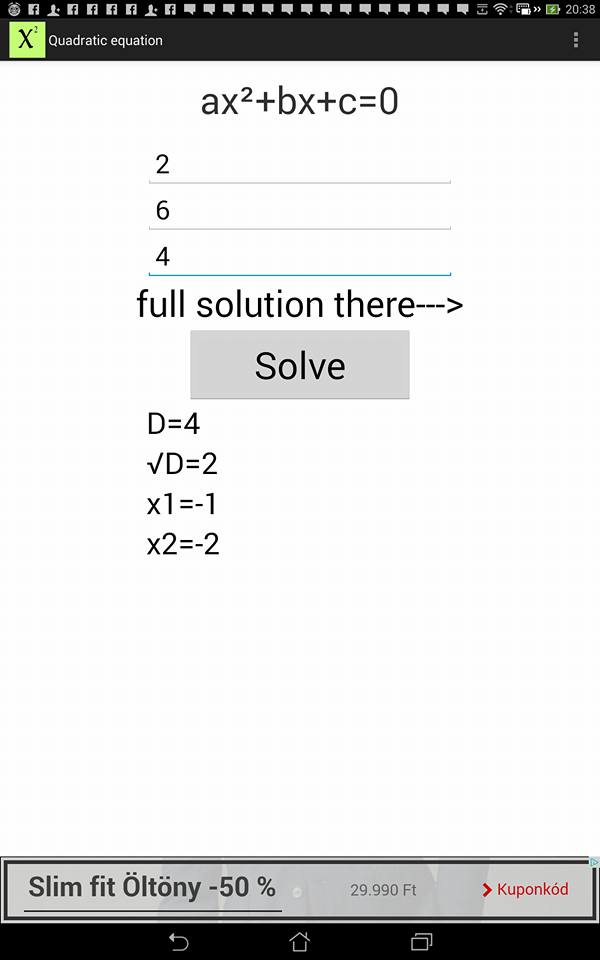 Quadratic equation